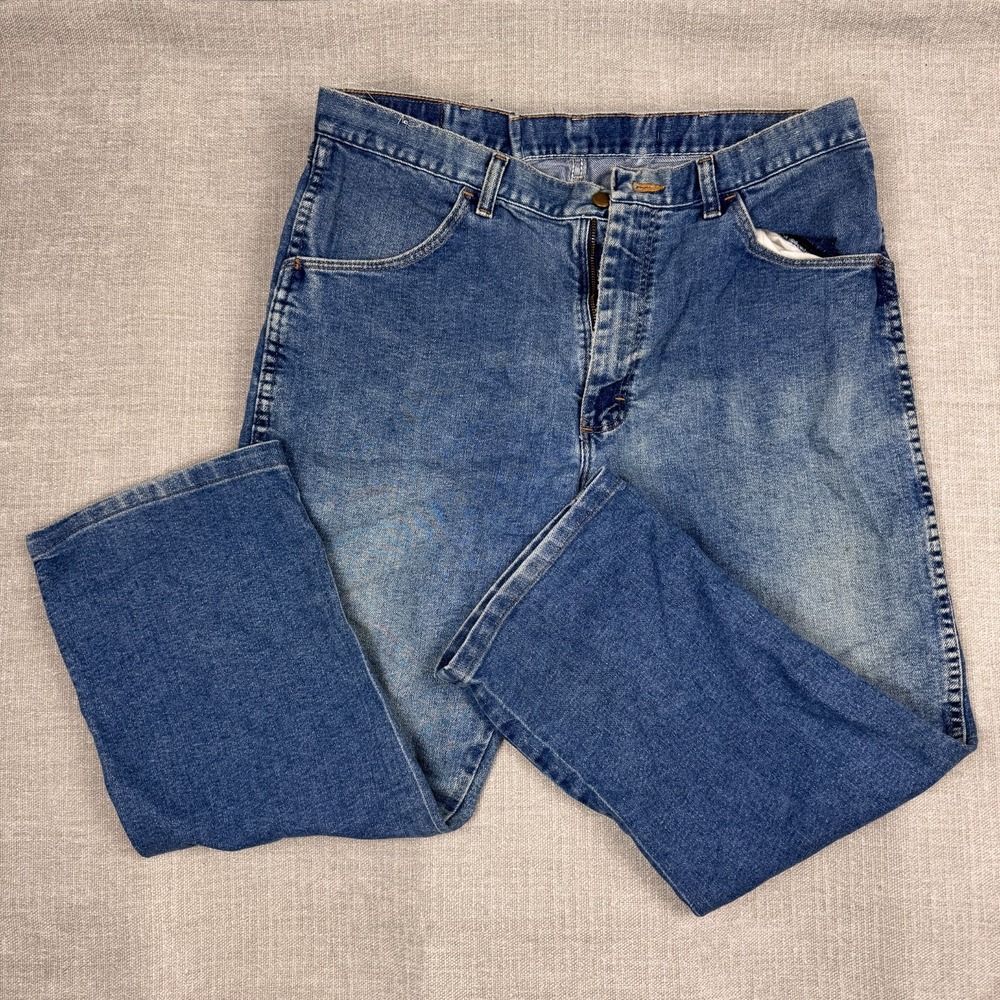 Wrangler Regular Fit Men's Blue Denim Jeans Size 36x30